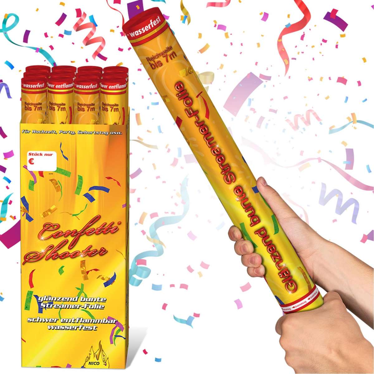 Confetti Shooter bunt 60 cm Confetti Shooter bunt 60 cm